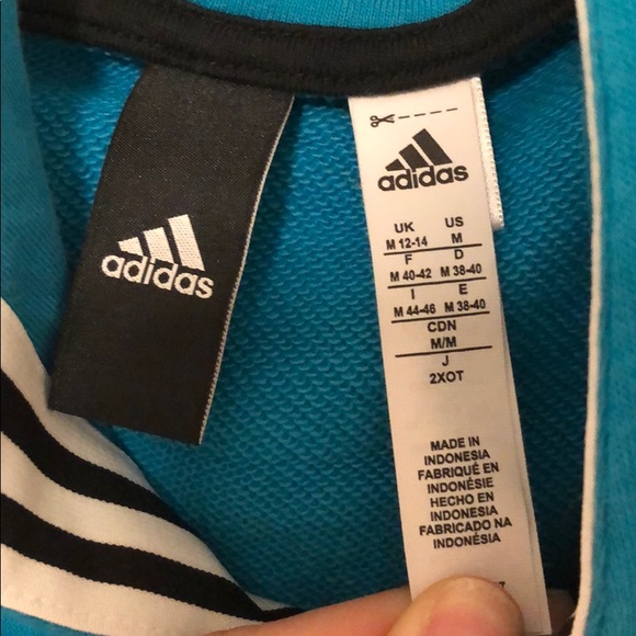 Adidas Teal Cut-Off Sweatshirt - Picture 3 of 3